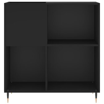 Platenkast 84,5x38x89 cm bewerkt hout zwart 4