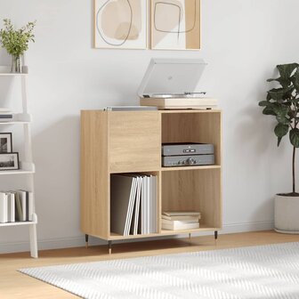 Platenkast 84,5x38x89 cm bewerkt hout sonoma eikenkleurig 1