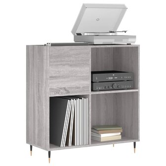 Platenkast 84,5x38x89 cm bewerkt hout grijs sonoma eikenkleurig 3