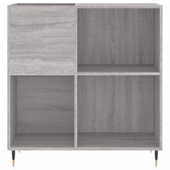 Platenkast 84,5x38x89 cm bewerkt hout grijs sonoma eikenkleurig 4