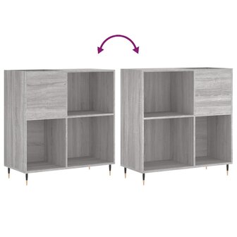 Platenkast 84,5x38x89 cm bewerkt hout grijs sonoma eikenkleurig 7