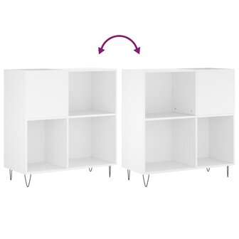 Platenkast 84,5x38x89 cm bewerkt hout wit 7
