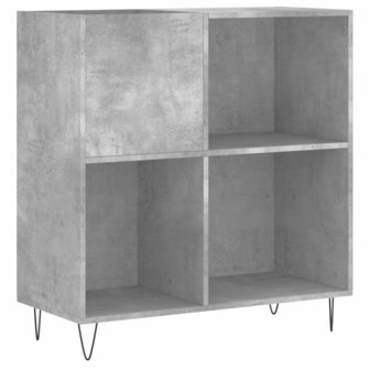 Platenkast 84,5x38x89 cm bewerkt hout betongrijs 2
