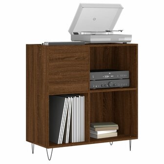 Platenkast 84,5x38x89 cm bewerkt hout bruin eikenkleur 3