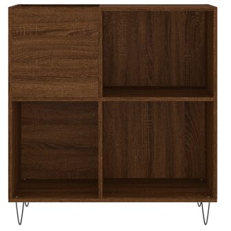 Platenkast 84,5x38x89 cm bewerkt hout bruin eikenkleur 4