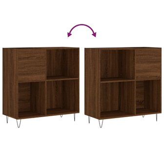 Platenkast 84,5x38x89 cm bewerkt hout bruin eikenkleur 7