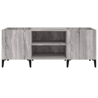 Platenkast 121x38x48 cm bewerkt hout grijs sonoma eikenkleurig 5
