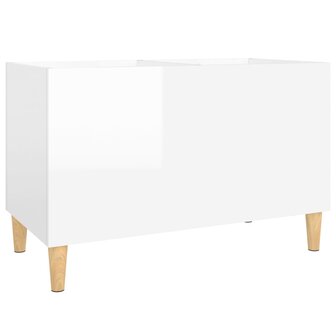 Platenkast 74,5x38x48 cm bewerkt hout hoogglans wit 2
