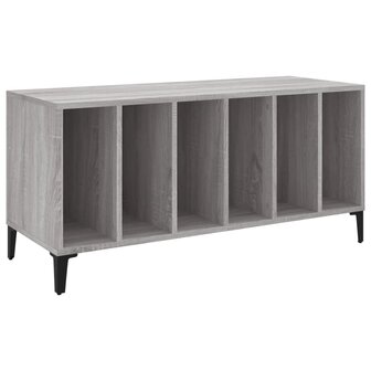 Platenkast 100x38x48 cm bewerkt hout grijs sonoma eikenkleurig 2