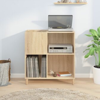 Platenkast 84,5x38x89 cm bewerkt hout sonoma eikenkleurig 3