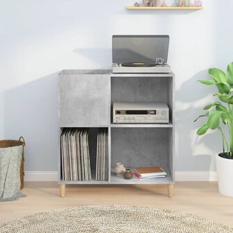 Platenkast 84,5x38x89 cm bewerkt hout betongrijs 3