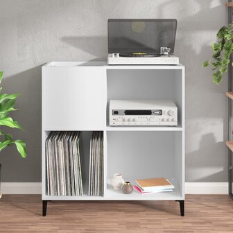 Platenkast 84,5x38x89 cm bewerkt hout wit 3