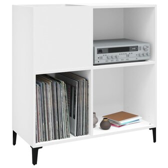 Platenkast 84,5x38x89 cm bewerkt hout wit 4
