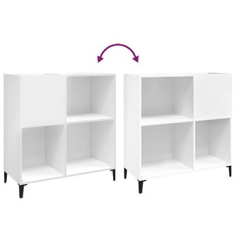 Platenkast 84,5x38x89 cm bewerkt hout wit 7