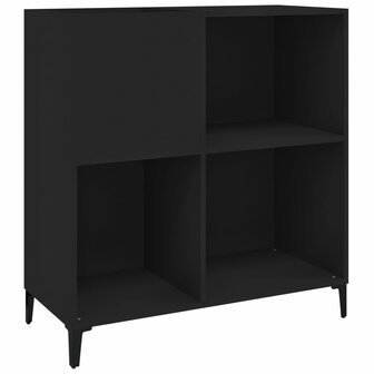 Platenkast 84,5x38x89 cm bewerkt hout zwart 2