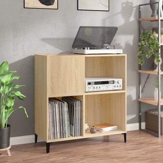Platenkast 84,5x38x89 cm bewerkt hout sonoma eikenkleurig 1