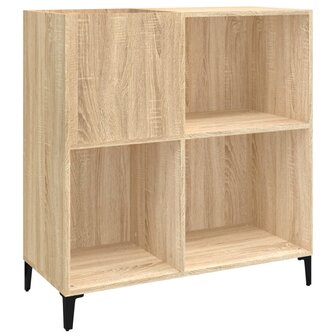 Platenkast 84,5x38x89 cm bewerkt hout sonoma eikenkleurig 2