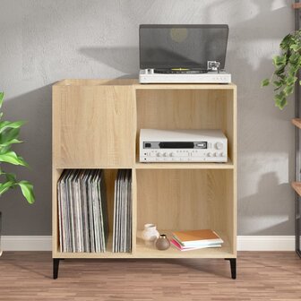 Platenkast 84,5x38x89 cm bewerkt hout sonoma eikenkleurig 3