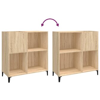 Platenkast 84,5x38x89 cm bewerkt hout sonoma eikenkleurig 7