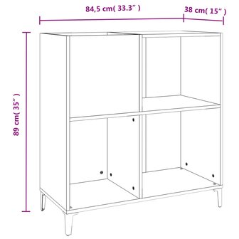 Platenkast 84,5x38x89 cm bewerkt hout sonoma eikenkleurig 9