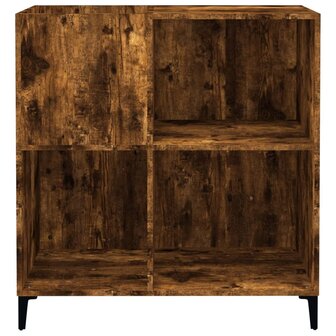 Platenkast 84,5x38x89 cm bewerkt hout gerookt eikenkleurig 5