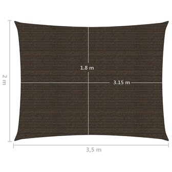 Zonnezeil 160 g/m&sup2; 2x3,5 m HDPE bruin 6
