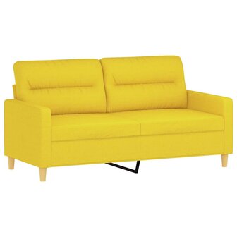 2-delige Loungeset met kussens stof lichtgeel 4