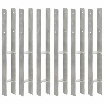 Grondankers 6 st 7x6x60 cm gegalvaniseerd staal zilverkleurig 1