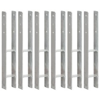 Grondankers 6 st 8x6x60 cm gegalvaniseerd staal zilverkleurig 1