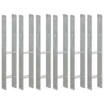 Grondankers 6 st 9x6x60 cm gegalvaniseerd staal zilverkleurig 1