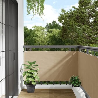 Balkonscherm 75x300 cm oxford stof beige 1