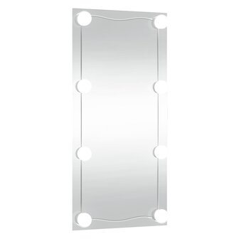 Wandspiegel met LED&amp;apos;s rechthoekig 30x60 cm glas 4