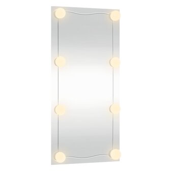 Wandspiegel met LED&amp;apos;s rechthoekig 30x60 cm glas 5