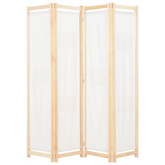 Kamerscherm met 4 panelen 160x170x4 cm stof cr&egrave;me  1