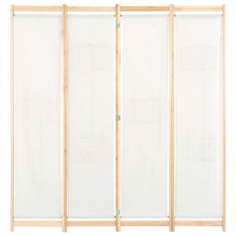 Kamerscherm met 4 panelen 160x170x4 cm stof cr&egrave;me  2