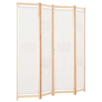 Kamerscherm met 4 panelen 160x170x4 cm stof cr&egrave;me  3