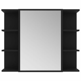Badkamerspiegelkast 80x20,5x64 cm bewerkt hout zwart 6