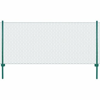 Draadgaashek met palen 25x0,75 m staal groen 1