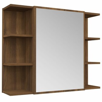 Badkamerspiegelkast 80x20,5x64 cm bewerkt hout bruin eikenkleur 2