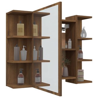 Badkamerspiegelkast 80x20,5x64 cm bewerkt hout bruin eikenkleur 4