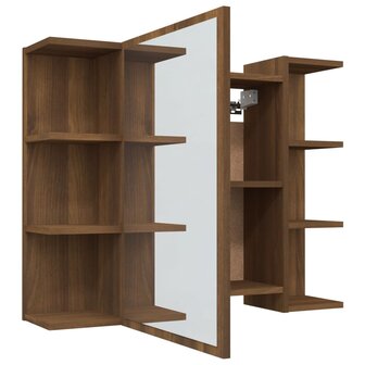 Badkamerspiegelkast 80x20,5x64 cm bewerkt hout bruin eikenkleur 5