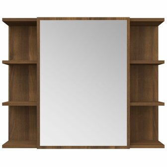 Badkamerspiegelkast 80x20,5x64 cm bewerkt hout bruin eikenkleur 6
