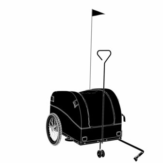 Fietstrailer 45 kg ijzer zwart en groen 4