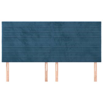 Hoofdborden 4 st 90x5x78/88 cm fluweel donkerblauw 3