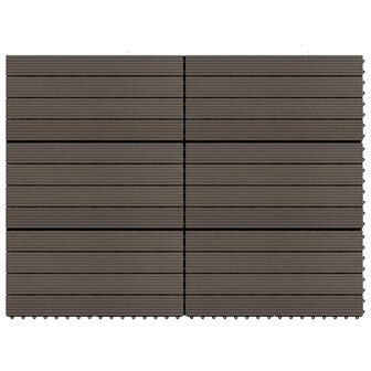 Terrastegels 6 st 60x30 cm 1,08 m&sup2; HKC donkerbruin 1