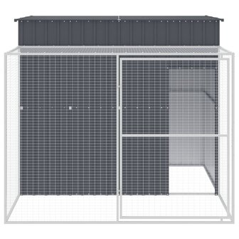 Hondenhok met ren 214x253x181 cm gegalvaniseerd staal antraciet 3