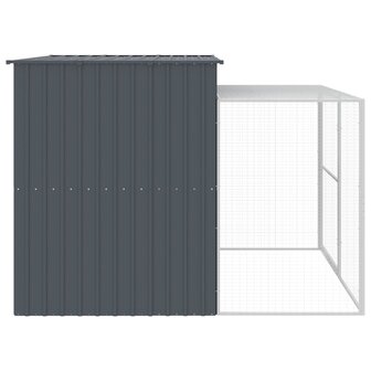Hondenhok met ren 214x253x181 cm gegalvaniseerd staal antraciet 4