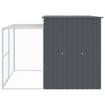 Hondenhok met ren 214x253x181 cm gegalvaniseerd staal antraciet 5