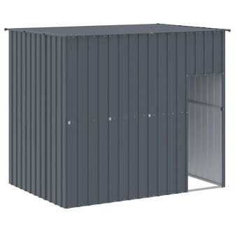 Hondenhok met ren 214x253x181 cm gegalvaniseerd staal antraciet 6