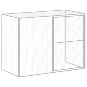 Hondenhok met ren 214x253x181 cm gegalvaniseerd staal antraciet 7